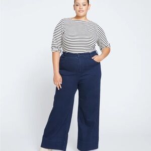Universal Standard Carrie High Rise Wide Leg Jeans - Dark Indigo